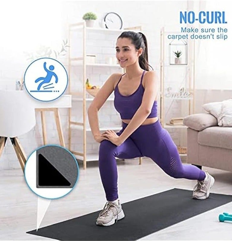 12-Pack Non-Slip Rug Grippers for Hardwood Floors, Tiles, and Carpets - Reusable & Washable Rug Tape - Black - Image 3